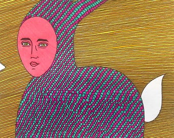 The Experience of a Rabbit (2026) | Rabbit Hare Nature one-off original pen & ink on paper drawing by Robert Bohan artist