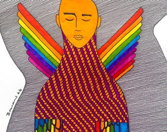 Grace and Mellow | Original Pen & Ink Drawing | Whimsical One-of-a-Kind Artwork by Robert Bohan