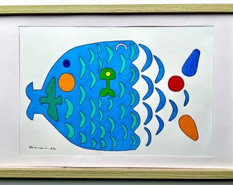 Original Pen & Ink Fish Drawing | Vibrant Afterlife Art by Robert Bohan