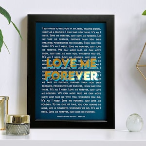 Metallic Personalised Song Title And Lyrics Print - Anniversary Gift - Wedding Song Lyrics - Foil Print