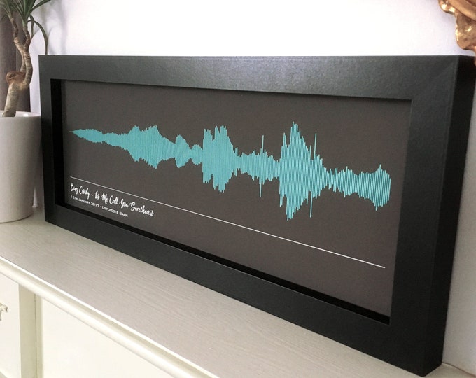 Personalised Framed Song Sound Wave Print - Soundwave Art - Wedding Gift