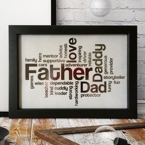Metallic Personalised Word Cloud Print - Foil Art print - Custom word art - Anniversary gift