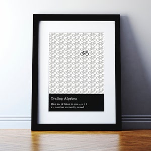Cycling And Bike Fanatic Print - Bicycle art print - Bike wall art - Bicycle poster