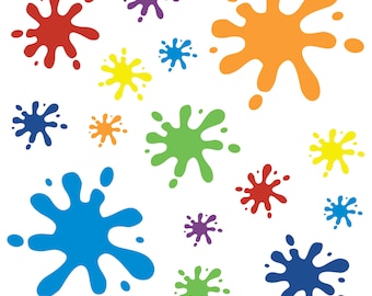 Multicoloured Splat Wall Sticker Set - Paint splats - Nursery Decals - Kids decor