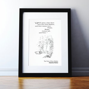 Beatrix Potter Peter Rabbit Print - Flopsy mopsy - Beatrix potter art - Nursery decor