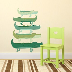 Fabric Crocodile Wall Stickers - Alligator decal - Repositionable - Nursery Decor - Peel and Stick