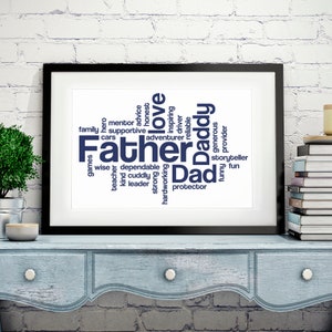 Personalised Word Cloud Print - Custom word art - Art print - Anniversary gift