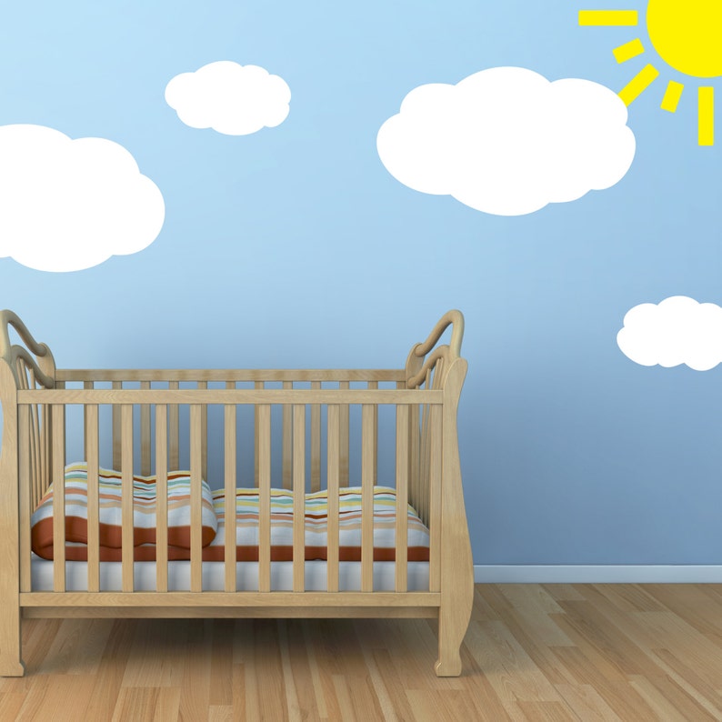 Cloud Wall Sticker Set Cloud wall decal Nursery Stickers Kids decor image 1