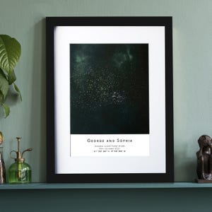 Personalisierte Metallic Star Map Night Sky Print - Hochzeitsgeschenk - Hochzeitsgeschenk - Metallic Foliendruck