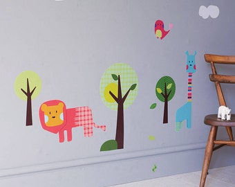 Safari Animal Wall Stickers - Nursery decals - Lion Wall Sticker - Kids Decor