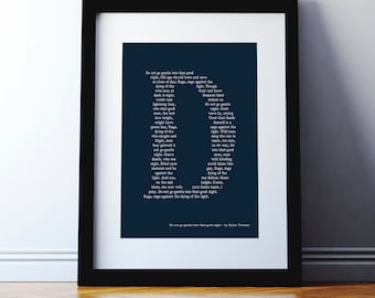 Dylan Thomas Poem Print: "Do Not Go Gentle" Typographic Art