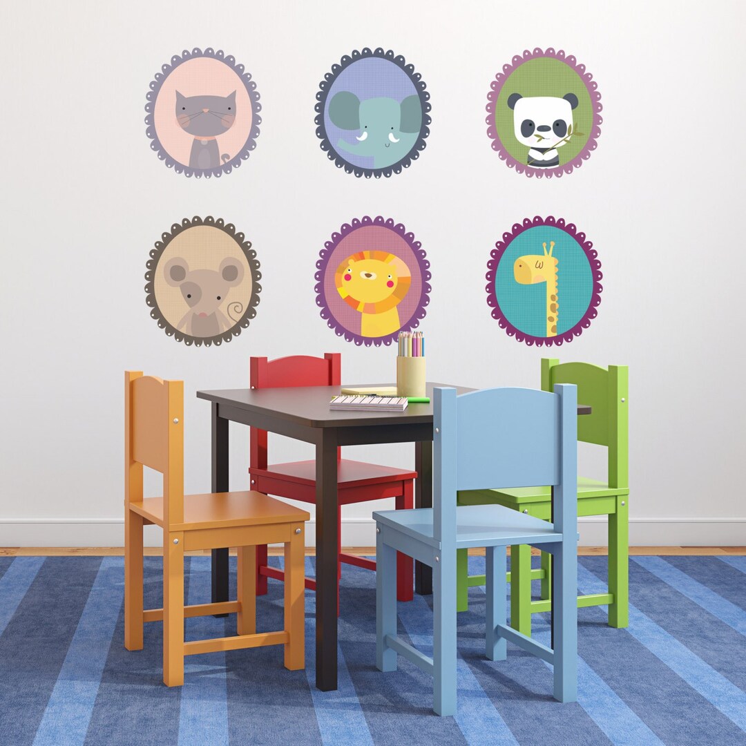 Animal Picture Frame Wall Stickers: Repositionable Kids Decals - Etsy