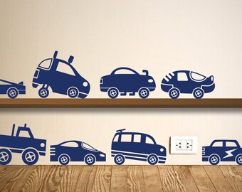 Car Wall Sticker Set - Nursery decor - Car Wall Decal