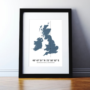 Personalised Coordinates Map Print - Wedding Gift - Coordinates poster - Wall art
