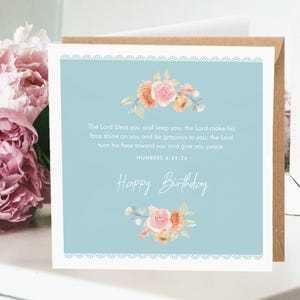 Carte de joyeux anniversaire pour femmes chrétiennes - Chiffres 6:24-26