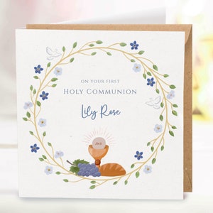 En tu Primera Comunión - Tarjeta Cristiana Personalizada