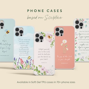 Christian Bible Verse Phone Case Silicone TPU iPhone Samsung 70+ sizes available