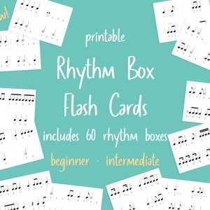 Tarjetas flash de Rhythm Boxes para profesores de música y estudiantes Descarga instantánea de principiante a intermedio