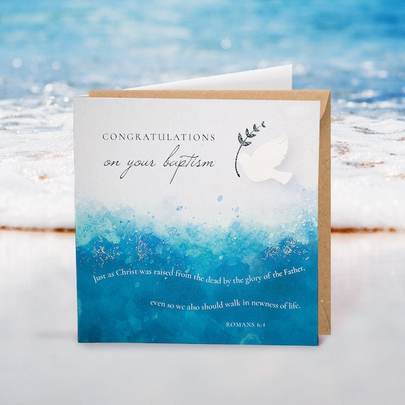 Congratulations on Your Baptism Card Romans 6:4 Just as - Etsy