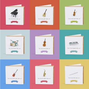 Vous êtes le meilleur professeur de musique ! Carte de remerciement - Piano, guitare, violon, clavier, batterie, guitare électrique, violoncelle, flûte traversière, saxophone