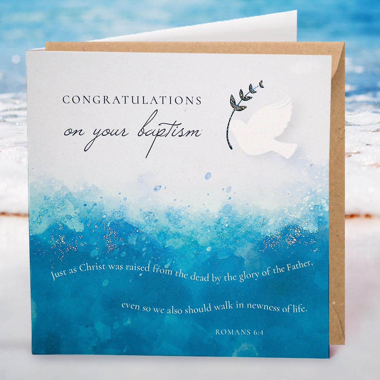 Congratulations On Your Baptism Card Romans 6 4 Just As Christ Was 