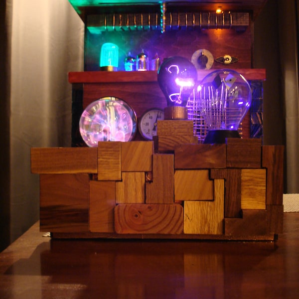 Enigmatic Unique Hand Crafted Time Traveling Steampunk Radio Receiver with Plasma Bulb, Radiometer & 100s of Built-in Old Time Radio Shows