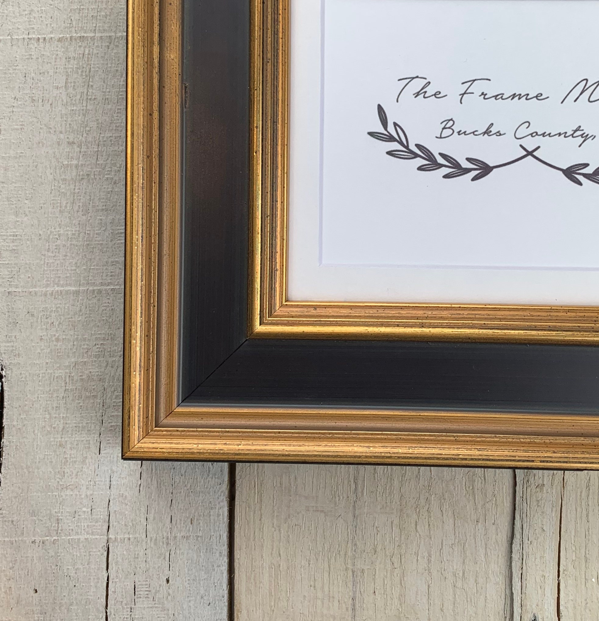 Plein Air Black & Gold Wood Picture Frame with White Mat 8x10 Etsy