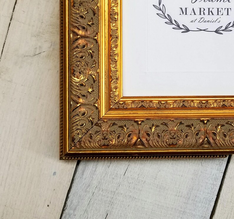 Majestic Gold Wood Picture Frame with White Mat 8x10 9x12 Etsy