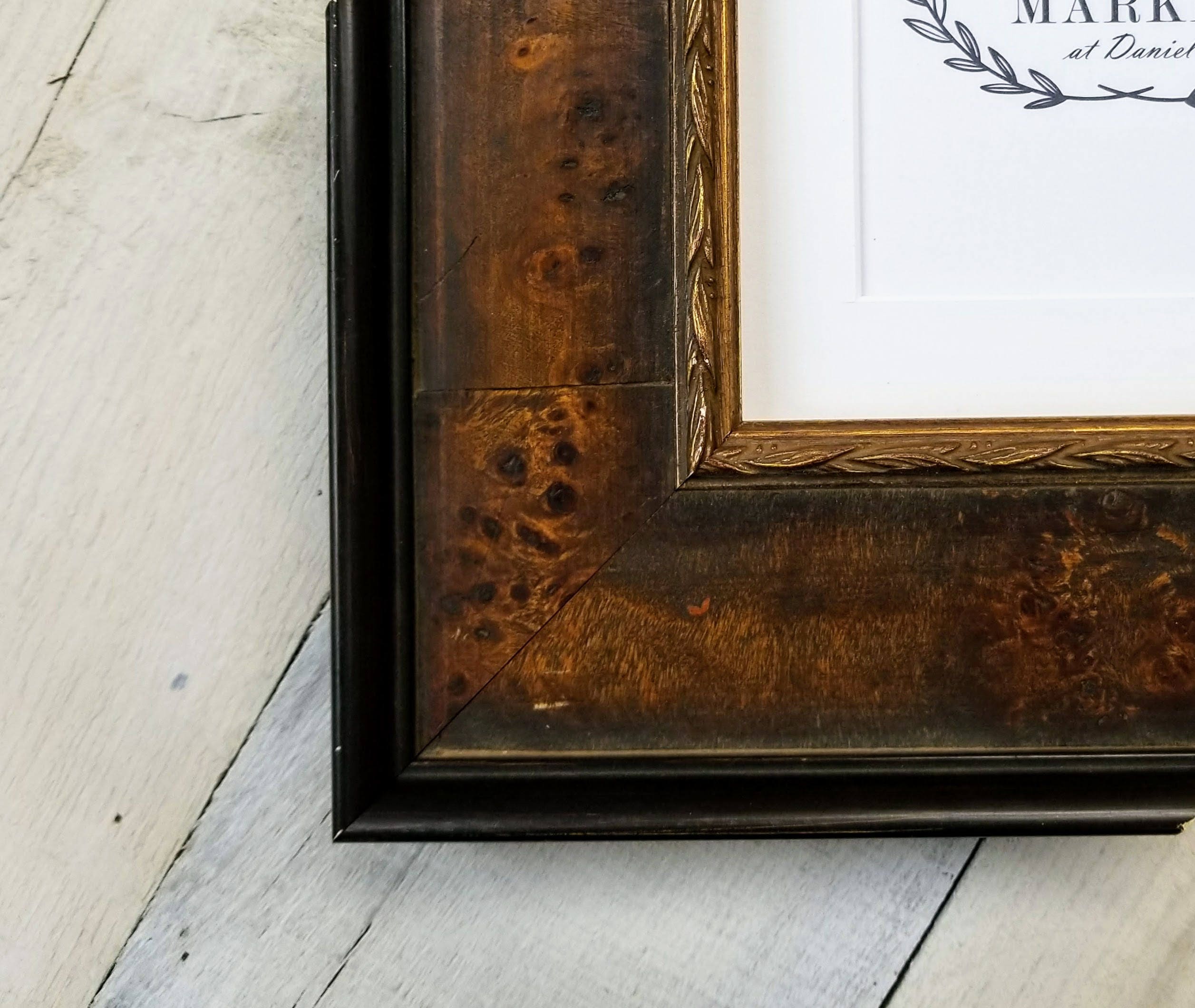 Edmond Burl Wood Picture Frame with White Mat 8x10 9x12 Etsy