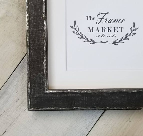 Edda Charcoal Wood Picture Frame With White Mat 8x10 9x12 Image 0