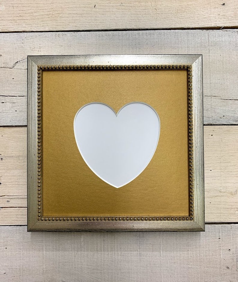 Perfect Instagram and Gifts! Gold White Mina Silver Bead Frame with Heart Mat in Pink 9x9/'/' overall size for any 5x5/'/' photos Black