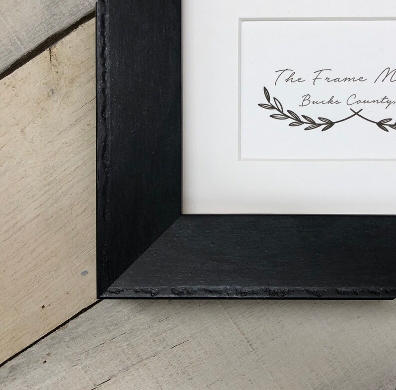 Foundry Black 1 3 4 Wood Picture Frame With White Etsy