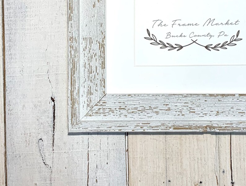 American Barn Woods White Picture Frame With Mat 8x10 Image 0
