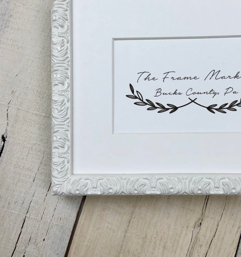Elysee White 3 4 Wood Picture Frame With White Mat Etsy