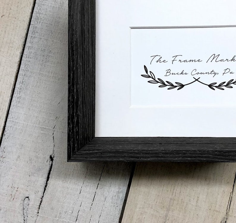 Woodland Slate Grey Wood Picture Frame With White Mat 5x7