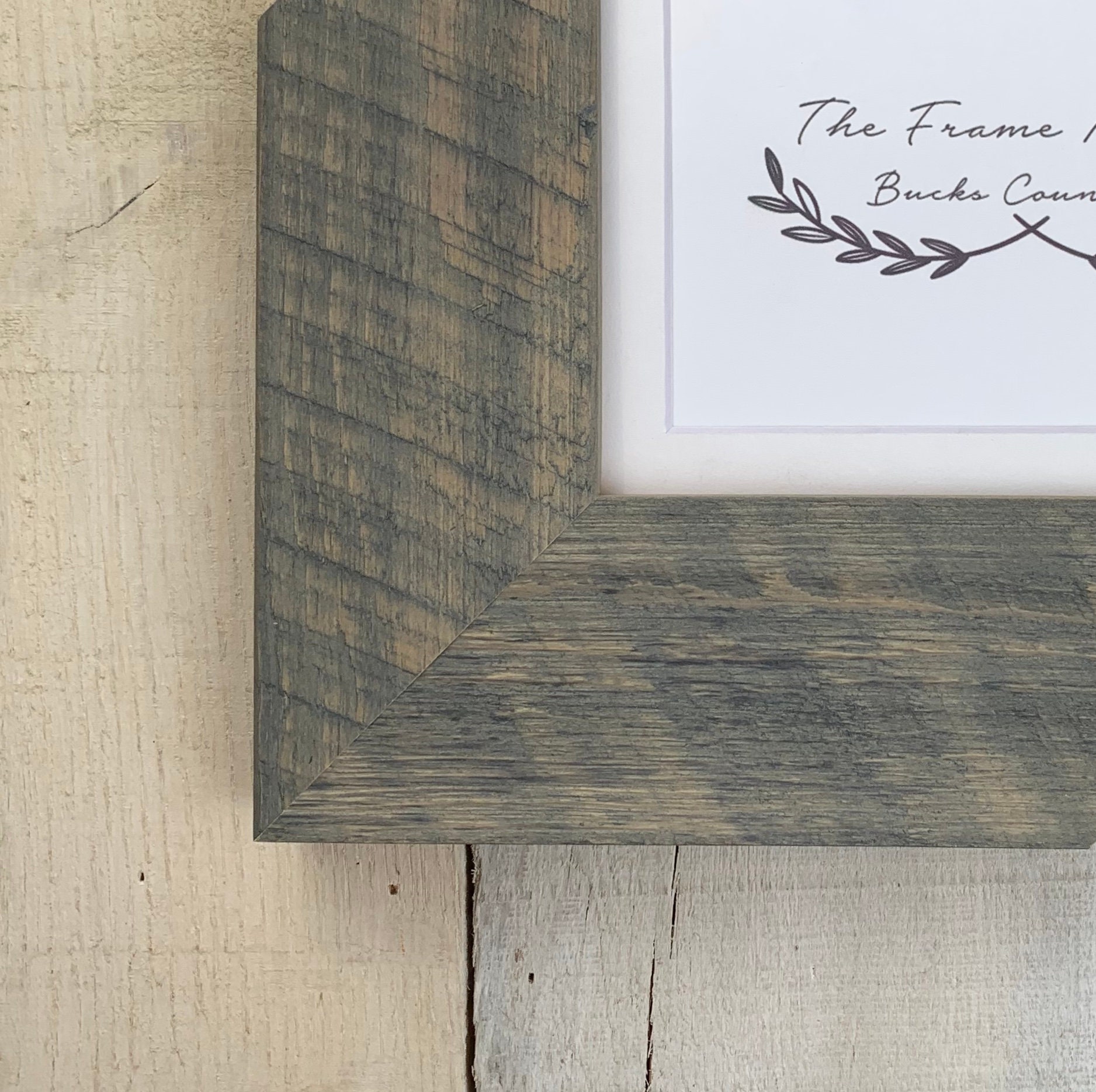 Nordic Grey Barn Wood Large Picture Frame with White Mat 8x10, 9x12