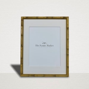 Bamboo Natural Picture Frame with White Mat - 8x10, 9x12, 11x14, 14x16, 16x20 - Standard & Custom Sizes Available.