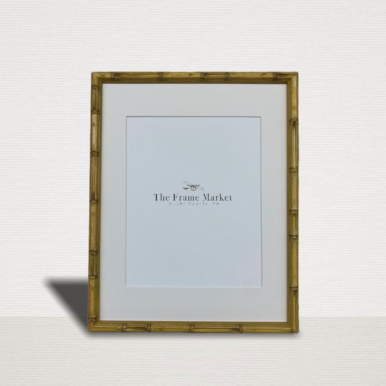 Bamboo Natural Picture Frame with White Mat 8x10 9x12 Etsy