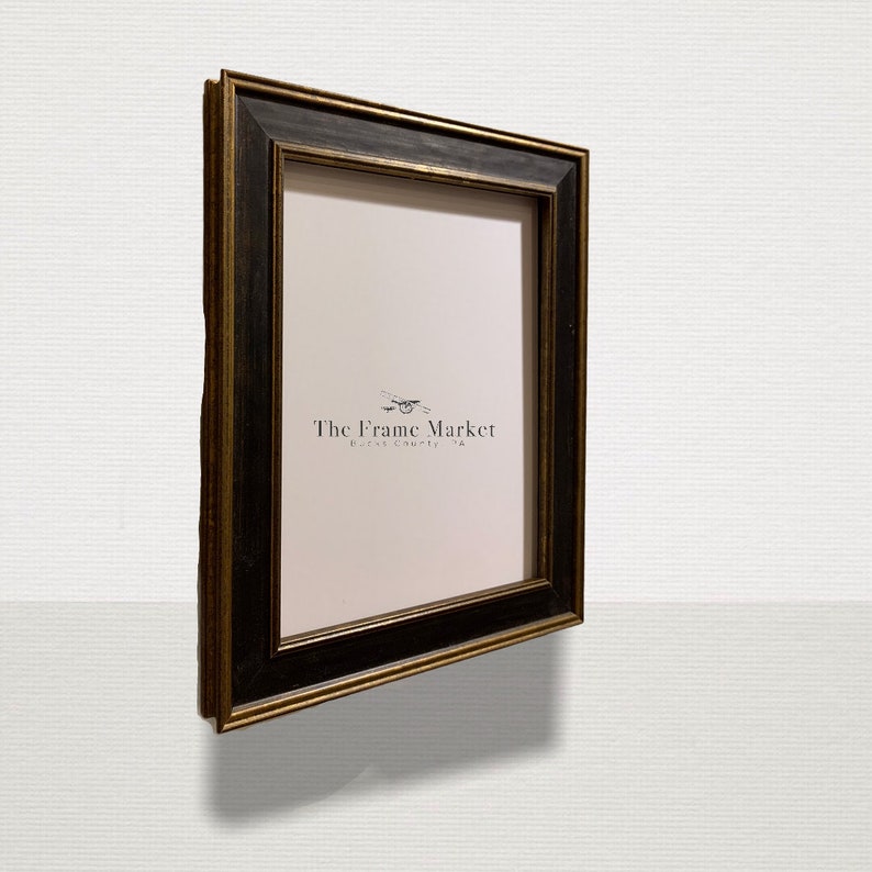 14x16 16x20 Royals Black Gold Picture Frame with White Mat 11x14 8x10