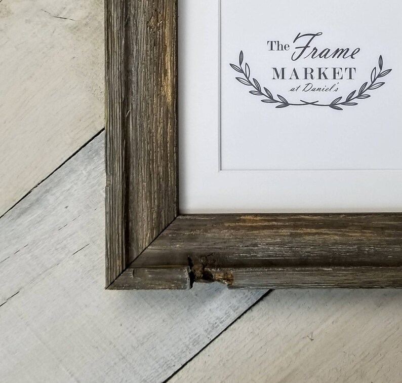 American Barnwoods Picture Frame With White Mat 8x10 9x12 Image 0