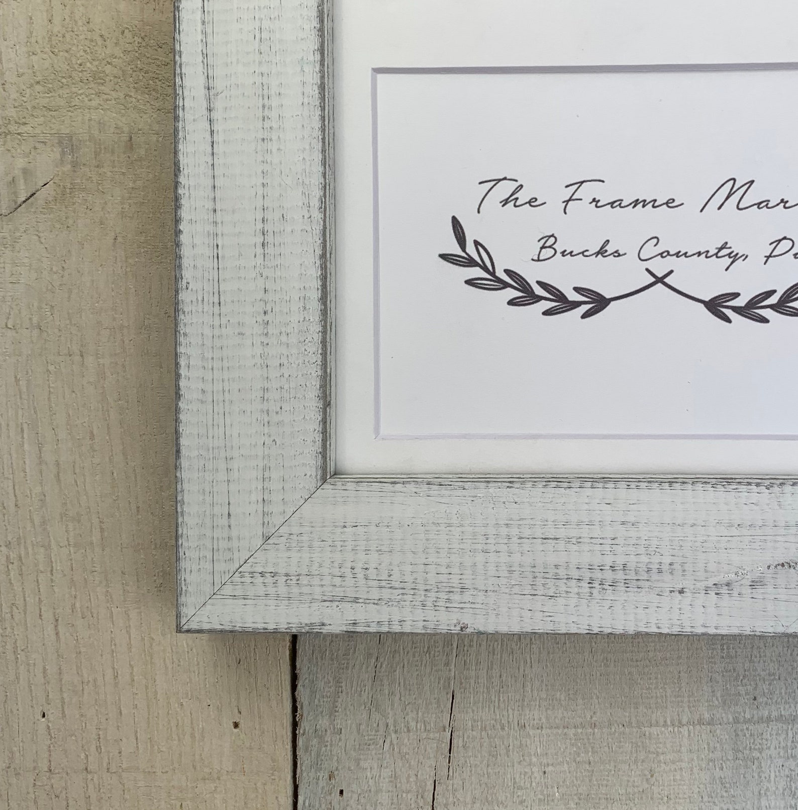 Chalk White Distressed Wood Picture Frame With White Mat 8x10 Etsy