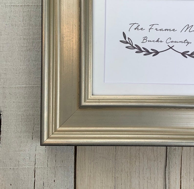 Plein Air Silver Wood Picture Frame with White Mat 8x10 9x12 Etsy