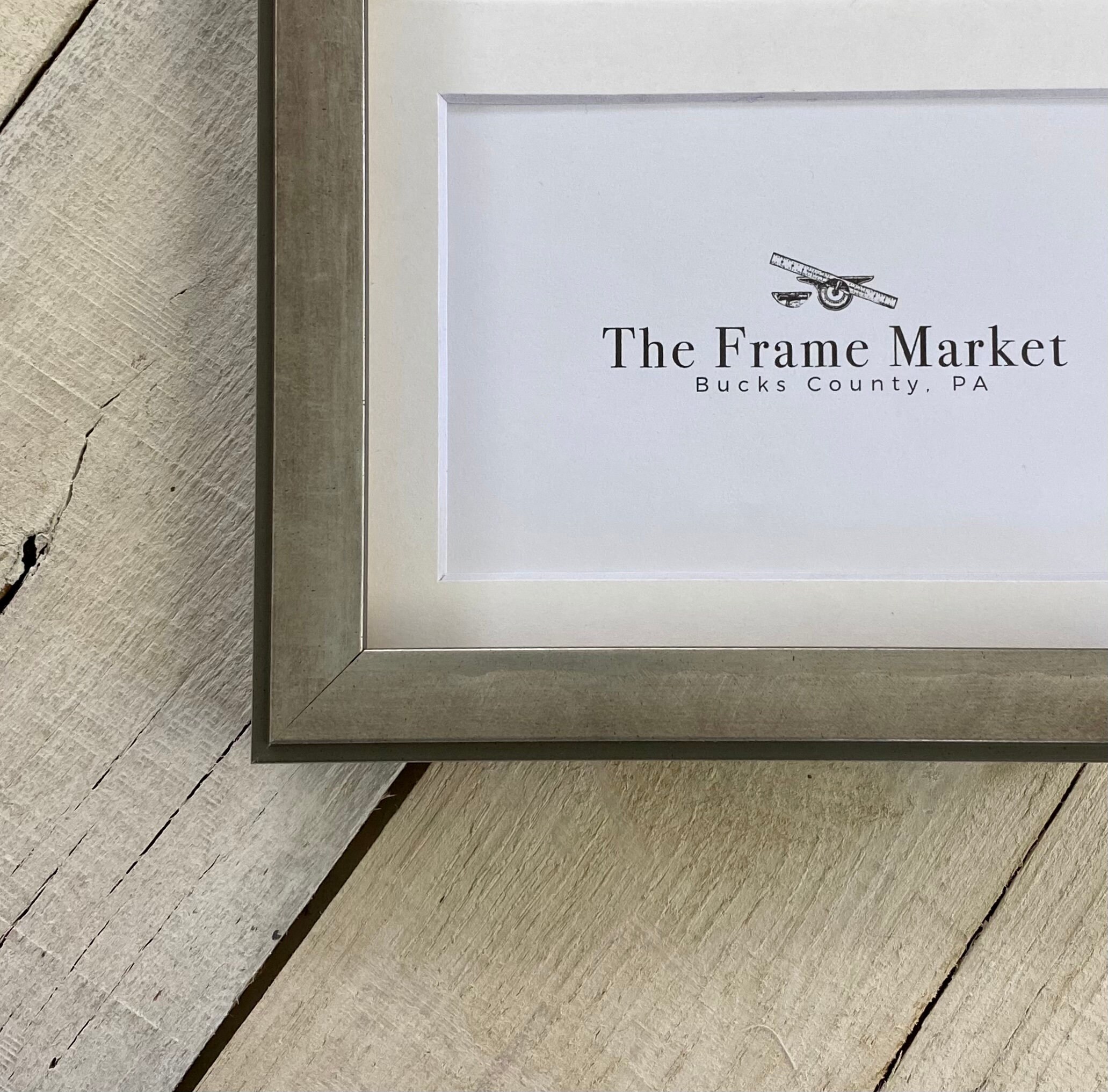 Petites Brushed Nickel Wood Picture Frame with White Mat Etsy