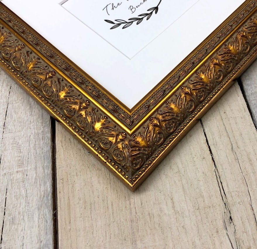 Majestic Gold 1 1/2''Wood Picture Frame with Mat 5x7 Etsy