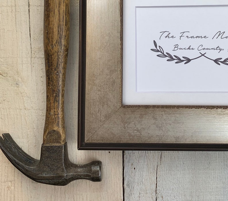9x12 16x20 Standard and custom sizes available. Liam Industrial Wood Picture Frame with White Mat 8x10 14x16 11x14