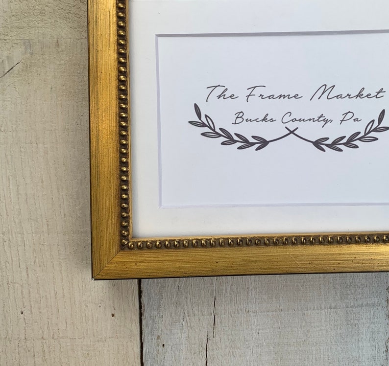 Gold Bead Picture Frame with White Mat 8x10 9x12 11x14 Etsy