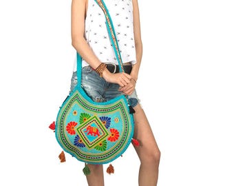 Elephant Sling Bag, Hobo bag, Shoulder bag, Boho bag, Hippie Crossbody bag, Casual Everyday bag