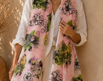 Set of 5 Boho Floral scarf, Hippie scarf, Travel Wrap, Sarong, Yoga Scarf, Summer Fall Spring, Women Scarf, Beach Scarf, Gift for Her