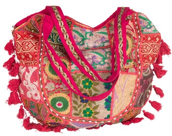 Pink Tote, Boho Tote, Hippie Bag, Fringe Bag, Woven Tote, Beach Bag, Summer Tote, Large Shoulder Bag, Hobo Bag