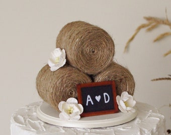 Blossom Wedding Cake Topper - Boho Wedding Cake Topper - Hay Bale Cake Topper - Barn Wedding - Farm Wedding Cake Topper - Summer Wedding